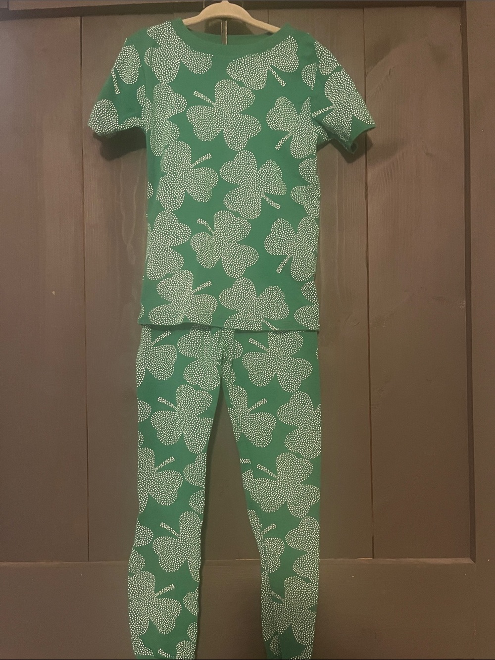 Carter's Green Clover Print Short Sleeve Pajama Set